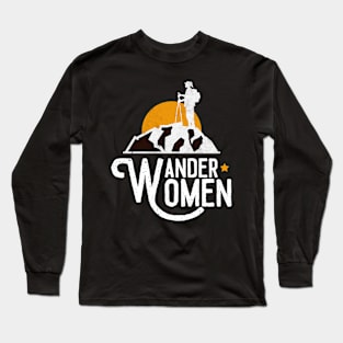 Wander Woman Funny Hiking TShirt Gift For Women Long Sleeve T-Shirt